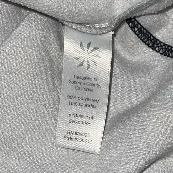 Athleta Runaway Paisley Activewear Teal Blue & Green LS Top Sz M - Picture 4 of 6